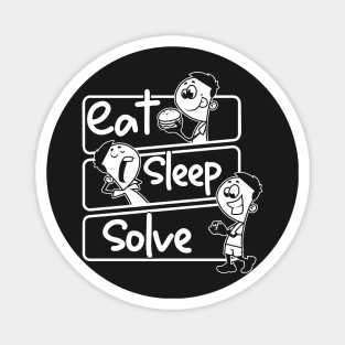 Eat Sleep Solve Repeat Speed Cubing Puzzle Cube design Magnet